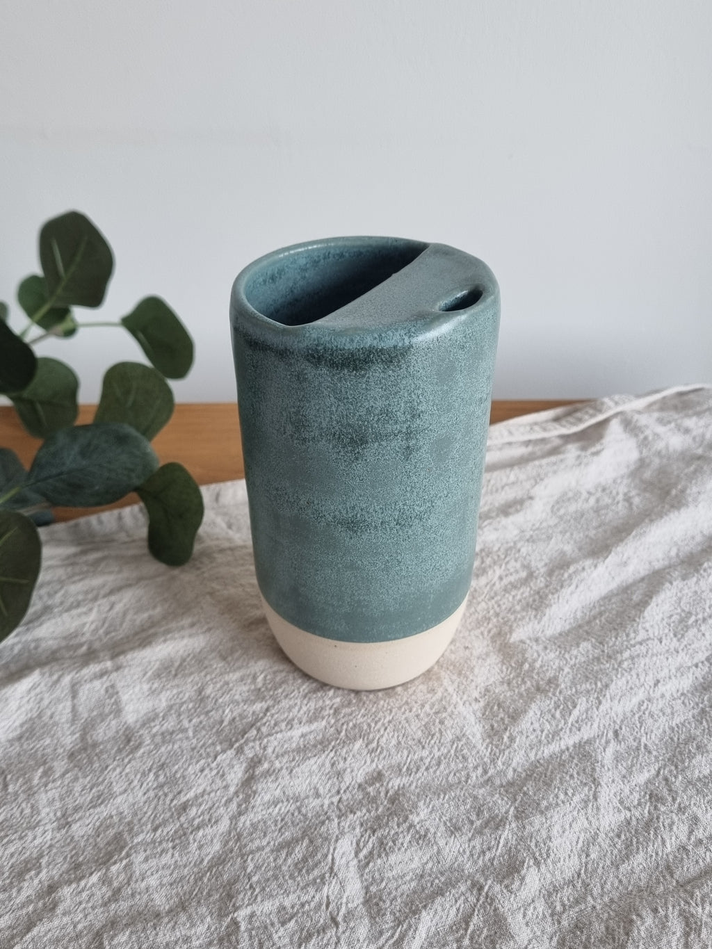 Blue Ceramic Travel To-Go Mug