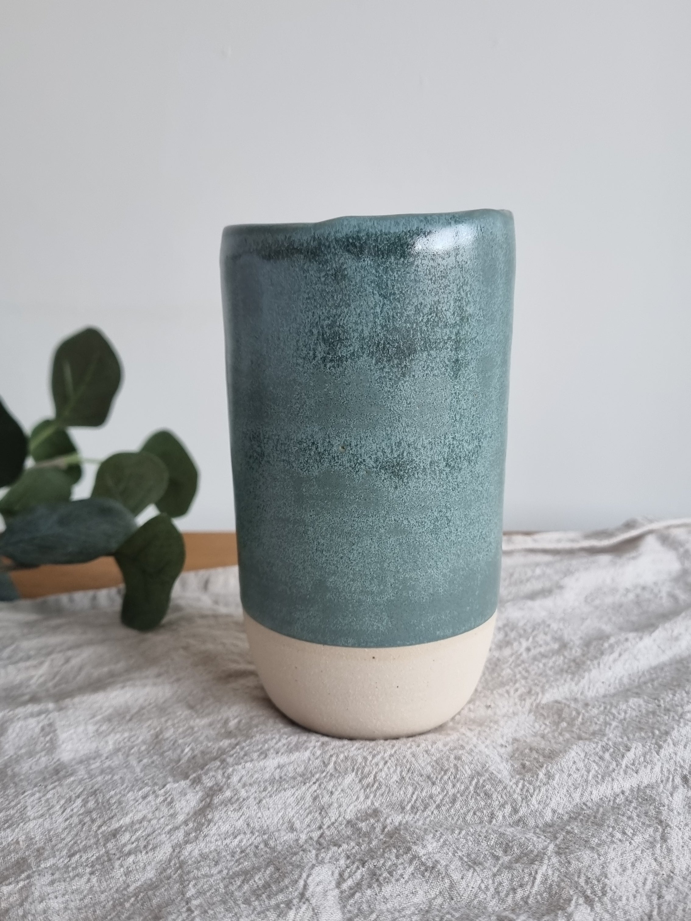 Blue Ceramic Travel To-Go Mug