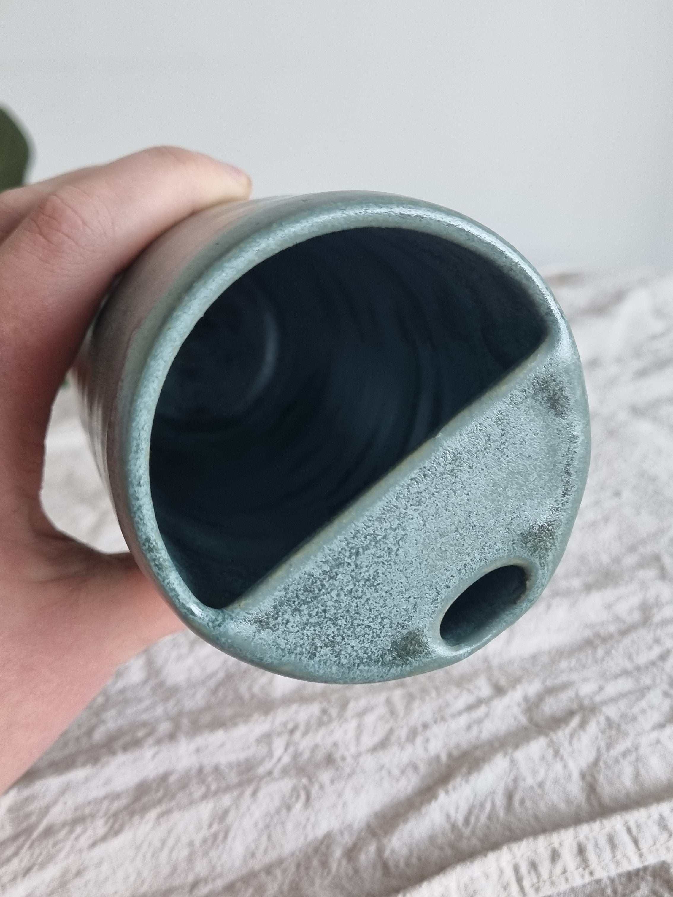 Blue Ceramic Travel To-Go Mug