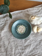 Blue and White Ceramic Garlic Grater