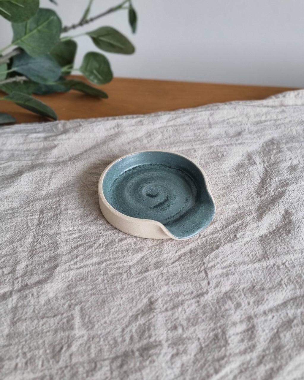 Blue Ceramic Spoon Rest