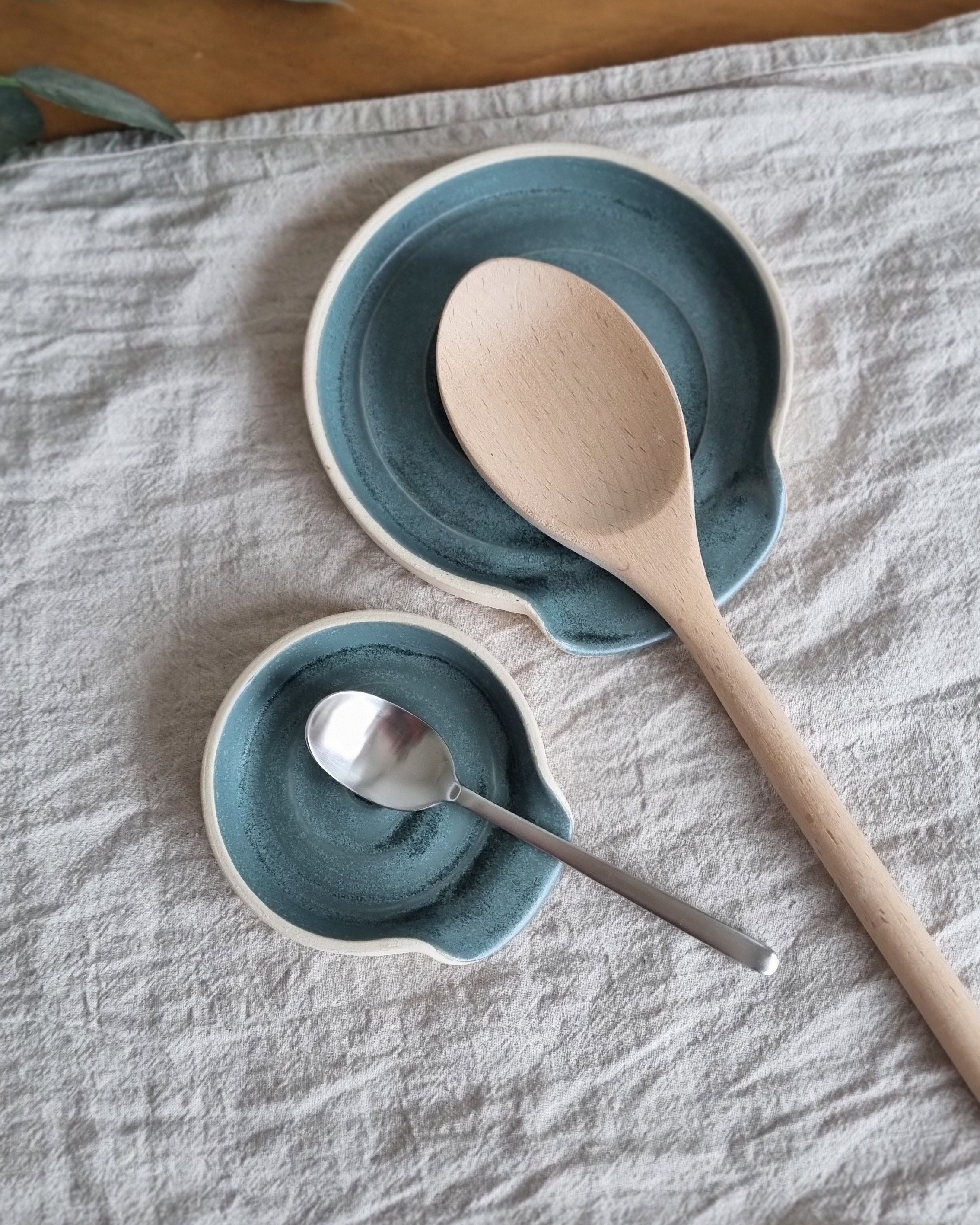 Blue Ceramic Spoon Rest