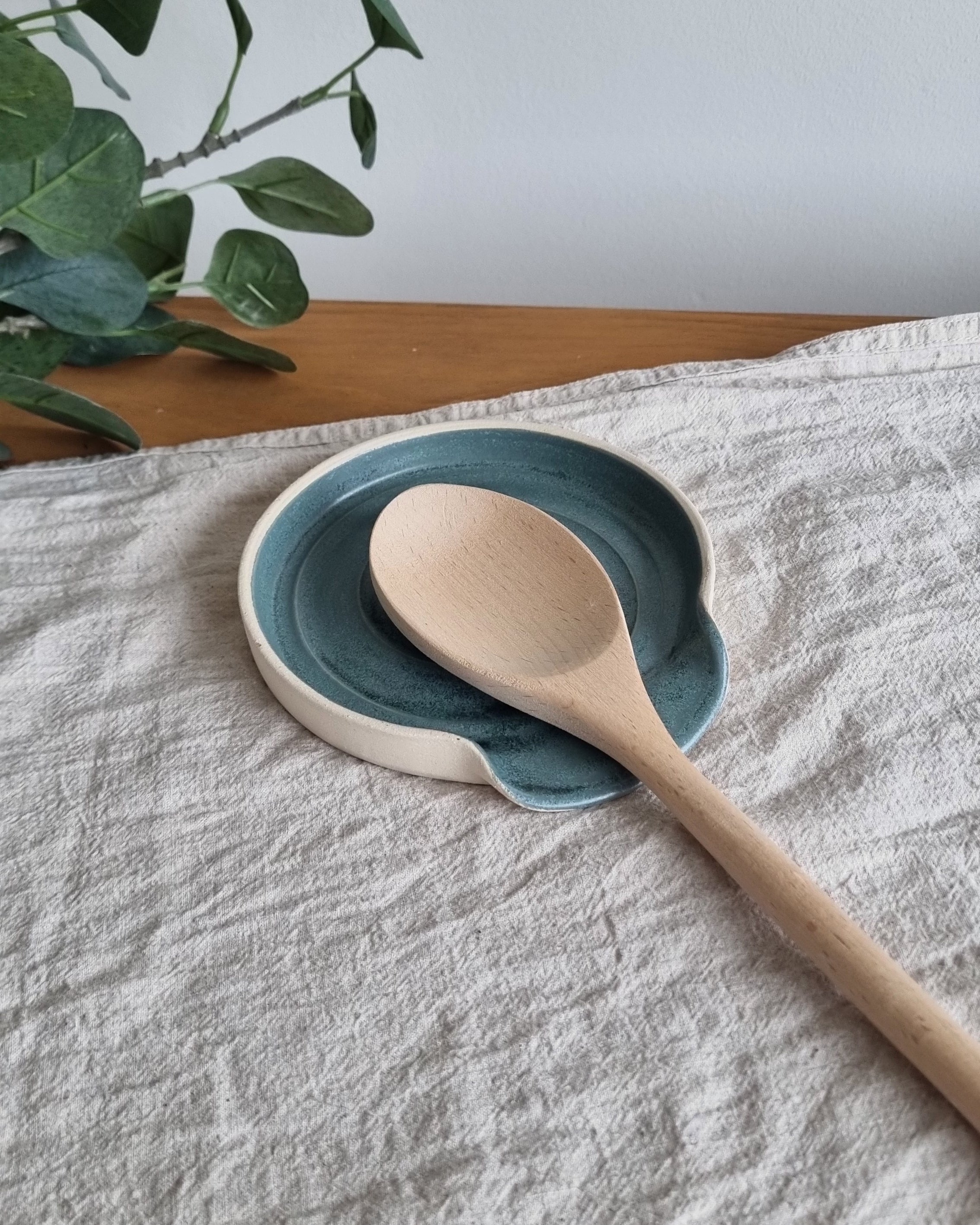Blue Ceramic Spoon Rest