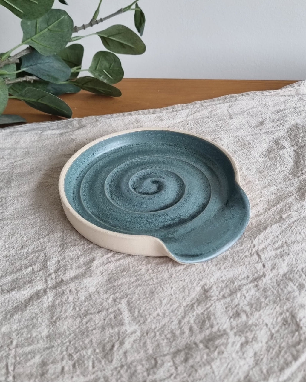 Blue Ceramic Spoon Rest