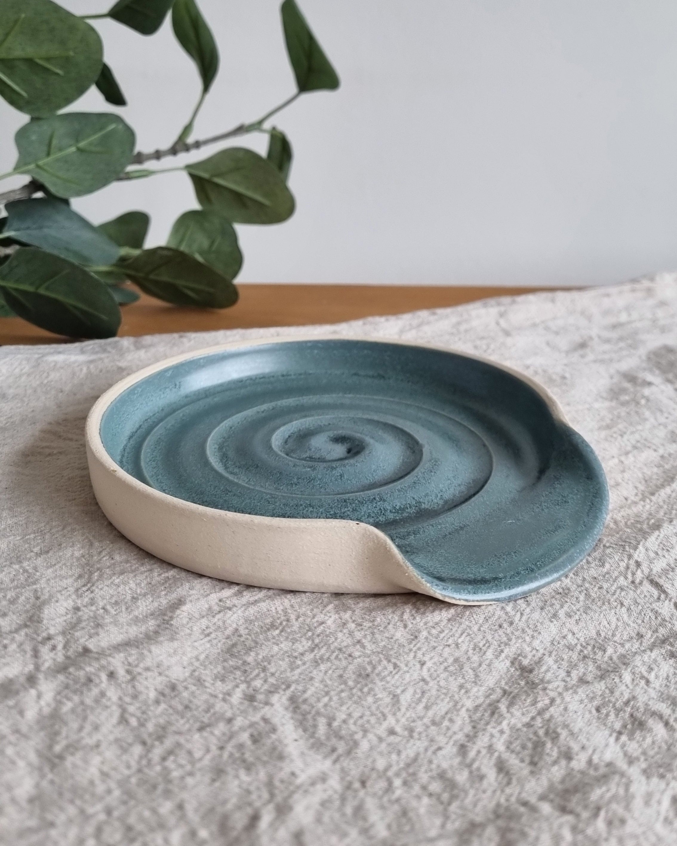 Blue Ceramic Spoon Rest