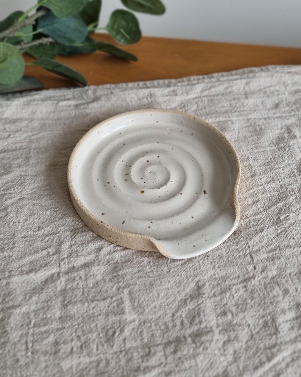White Ceramic Spoon Rest