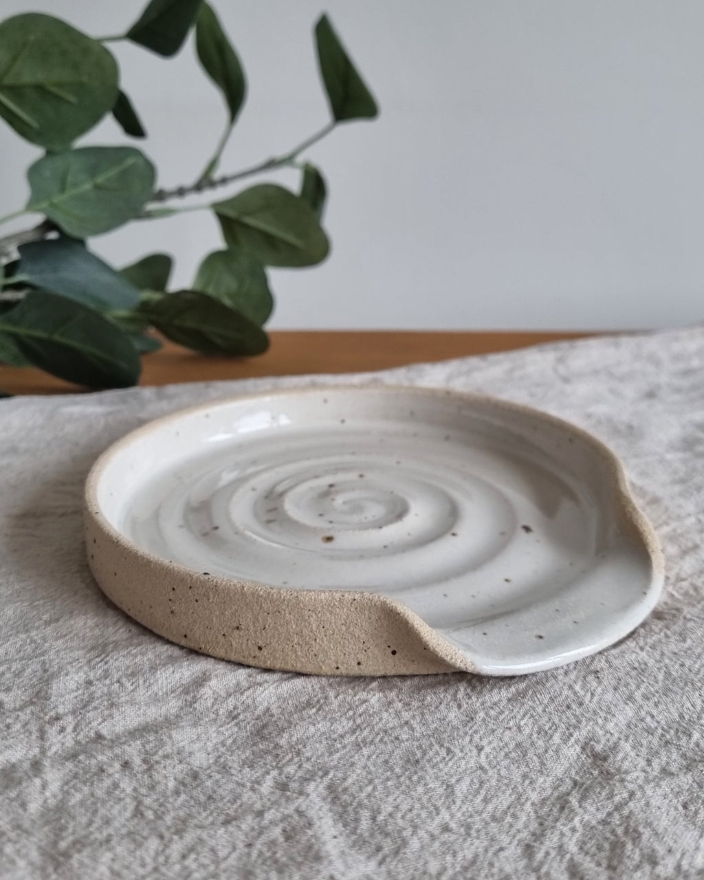White Ceramic Spoon Rest