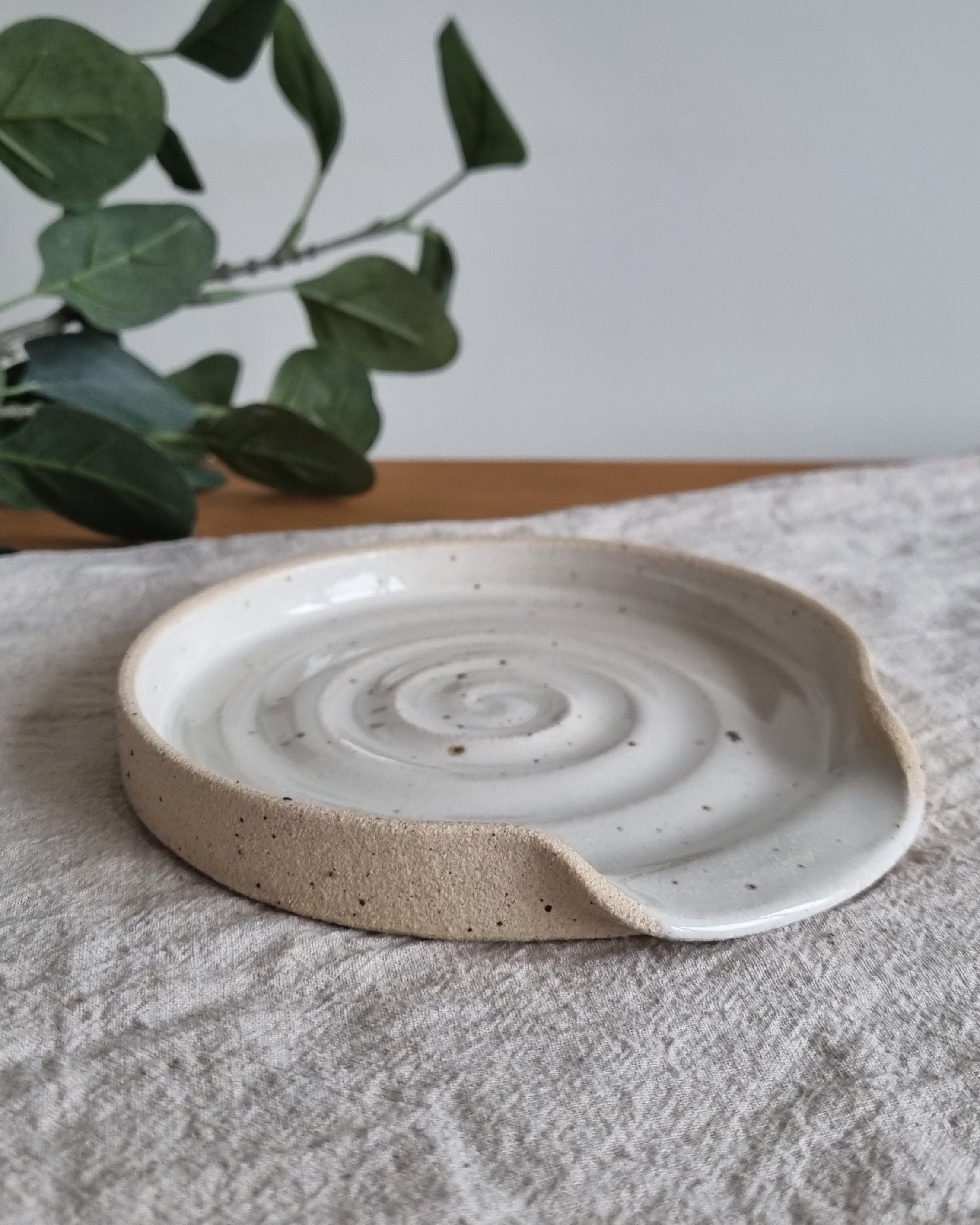 White Ceramic Spoon Rest