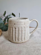 Speckled Carved Off White Mug