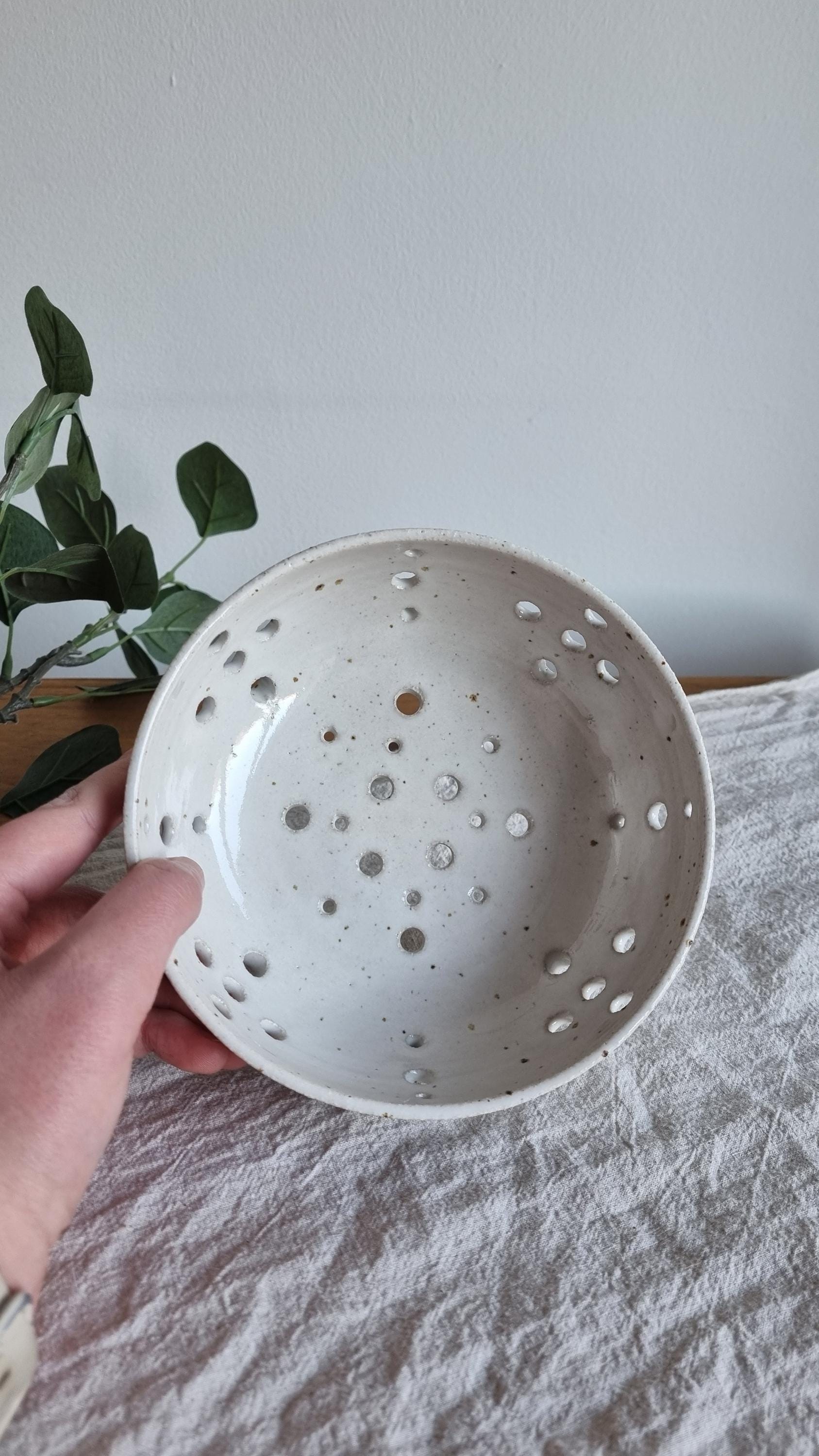 White Ceramic Berry Bowl