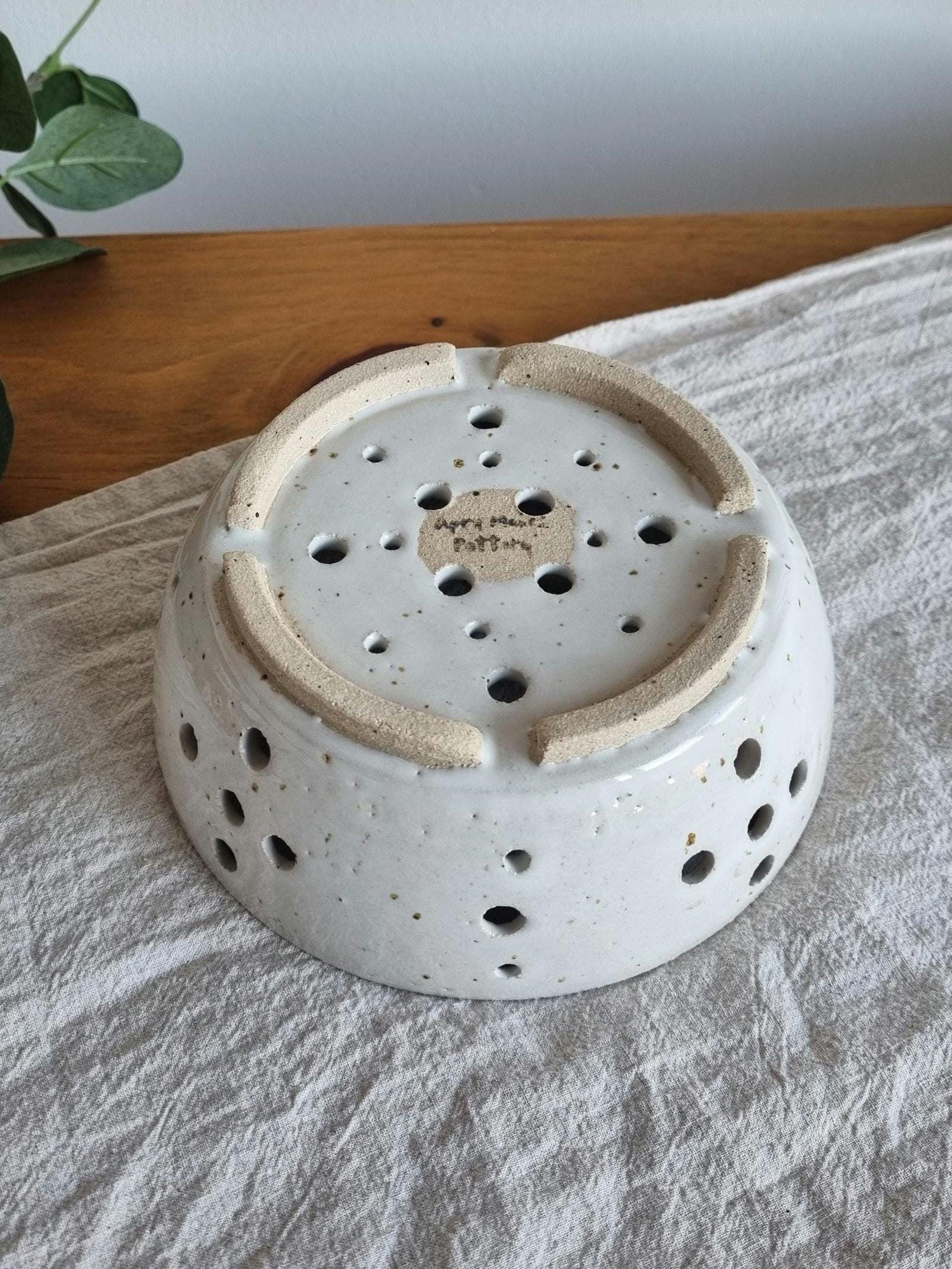 White Ceramic Berry Bowl