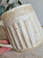 Speckled Carved Off White Mug