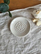 White Speckled Handmade Ceramic Garlic Grater