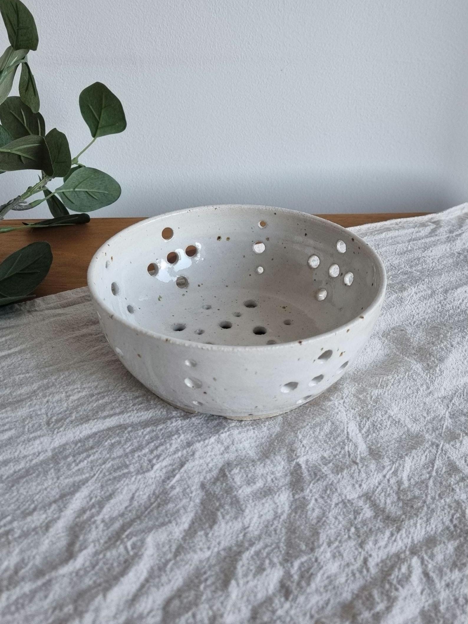 White Ceramic Berry Bowl