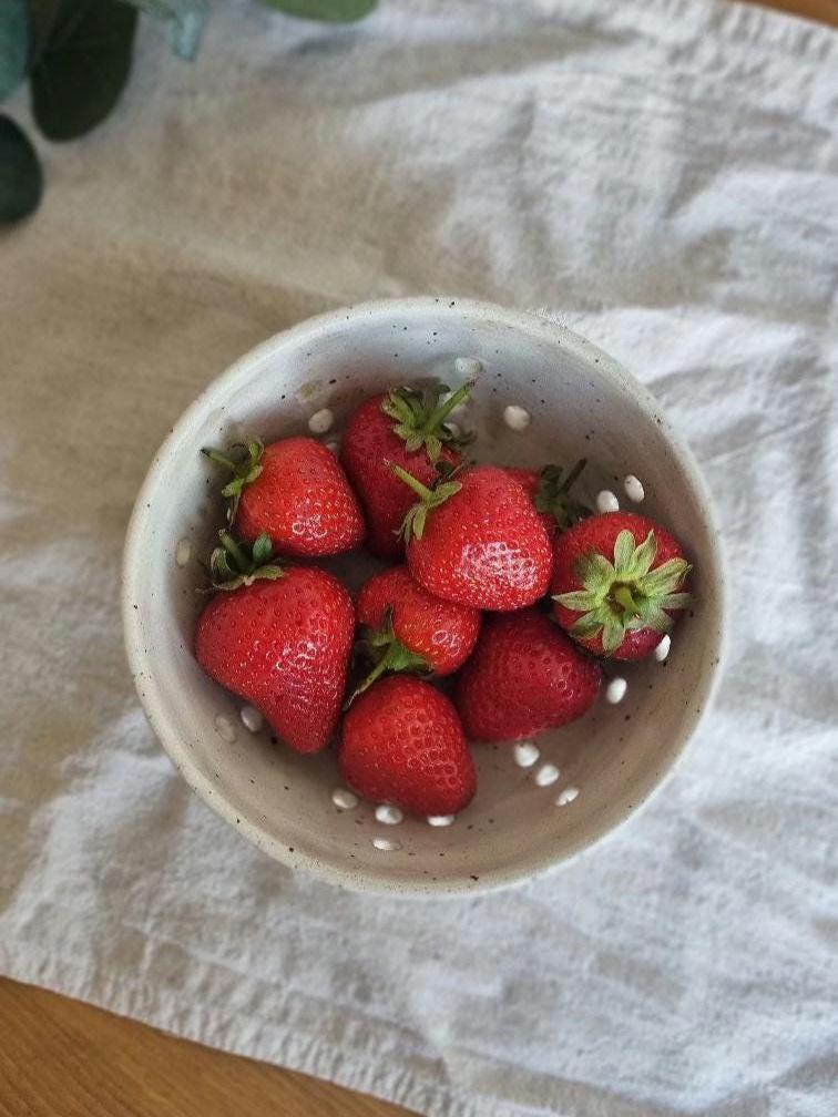 White Ceramic Berry Bowl