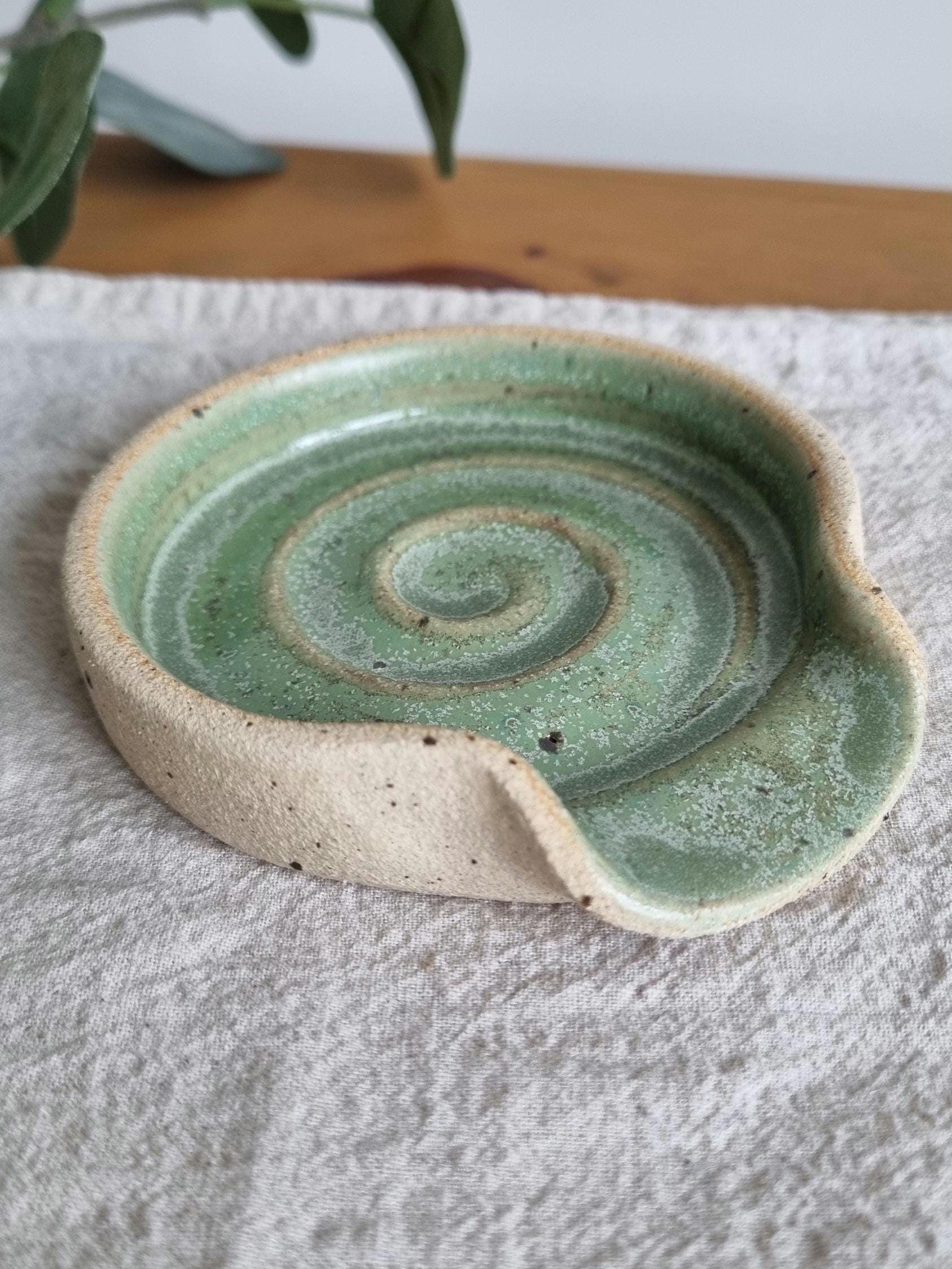 Green Ceramic Spoon Rest