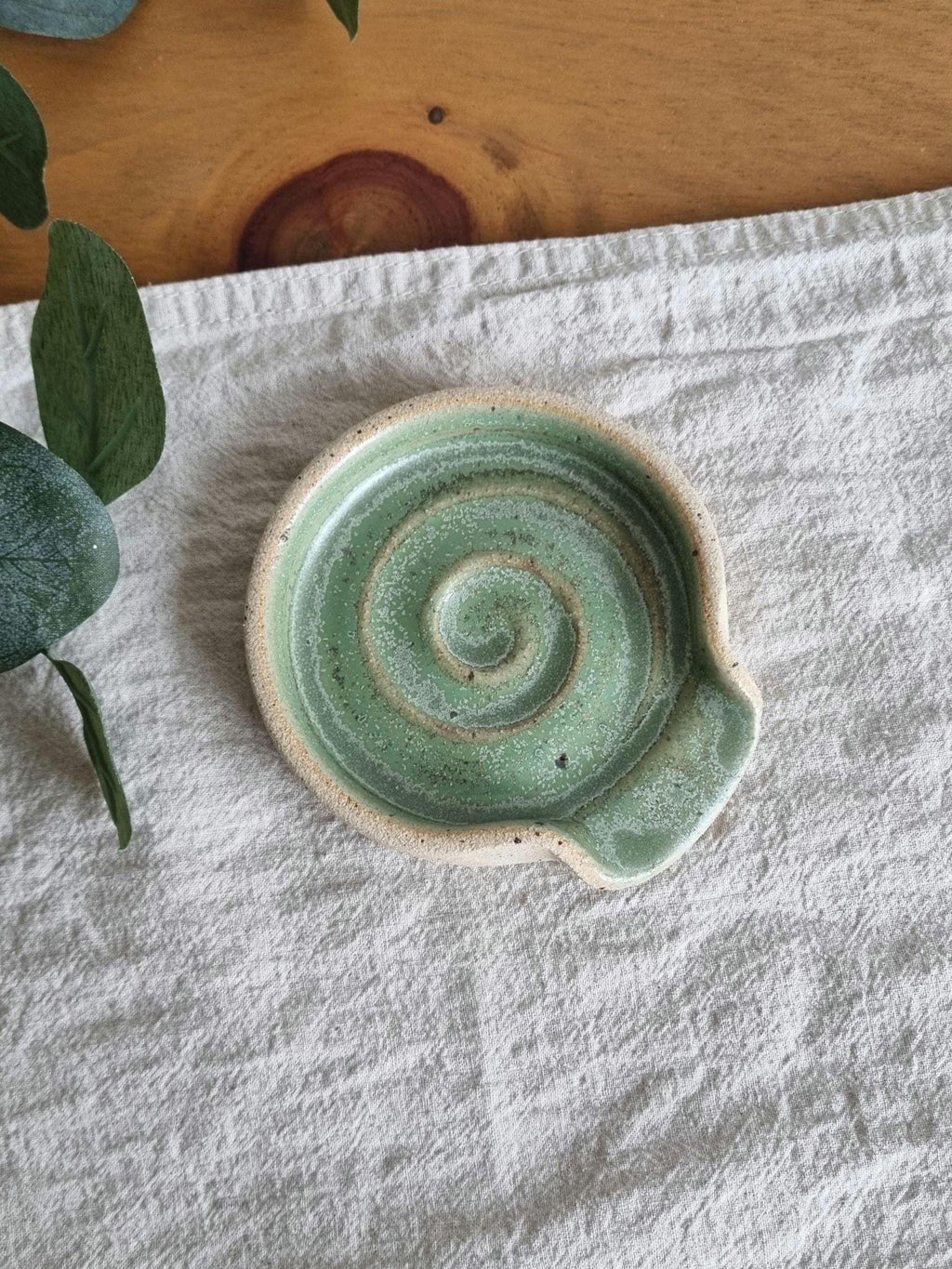 Green Ceramic Spoon Rest