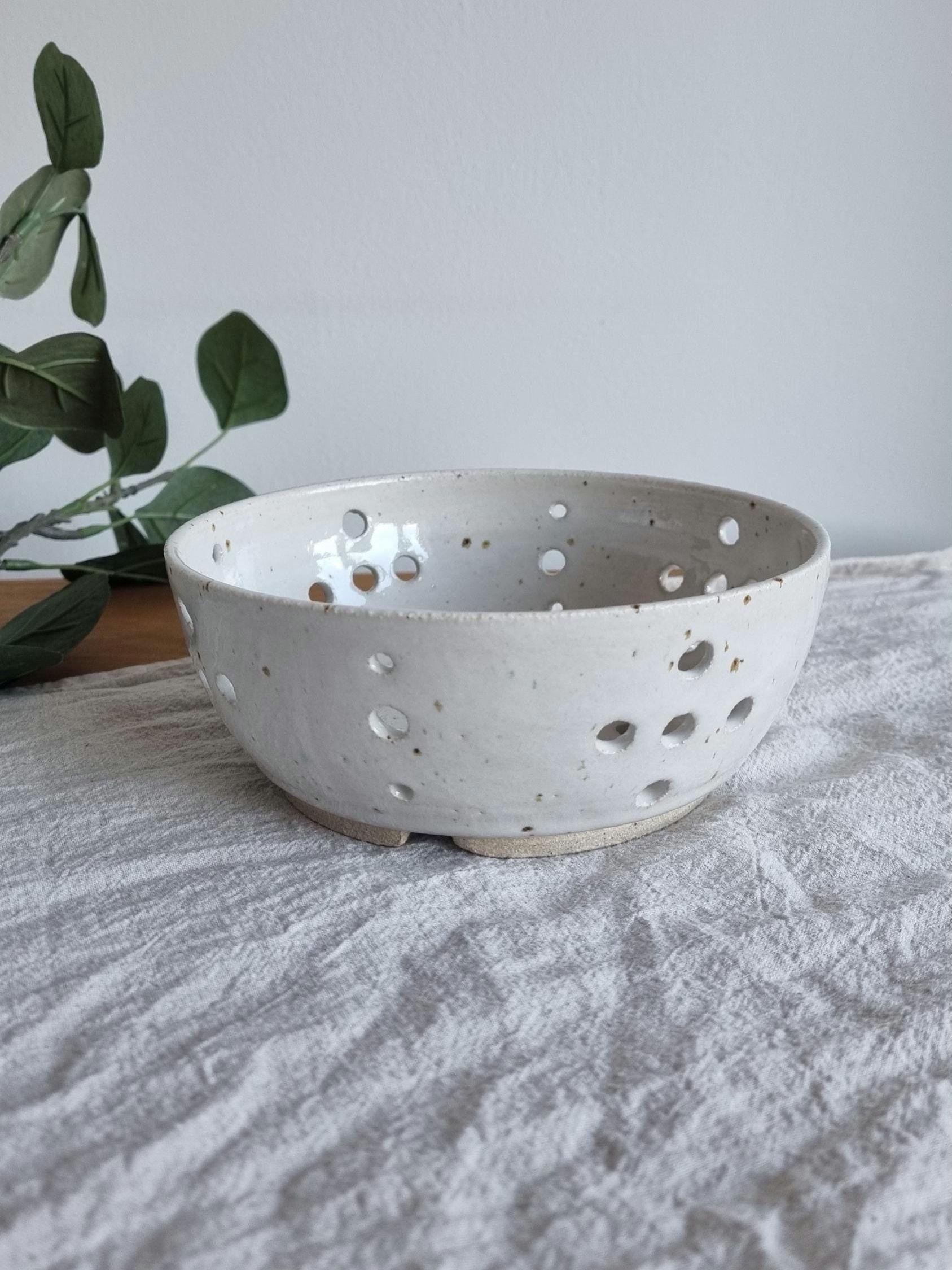 White Ceramic Berry Bowl