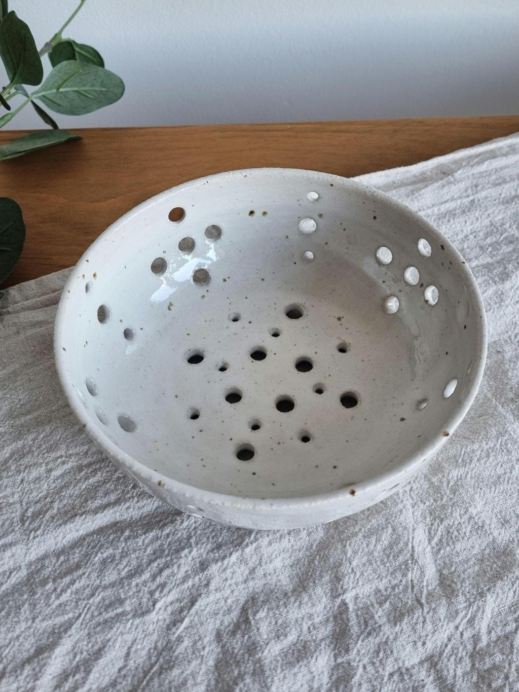 White Ceramic Berry Bowl
