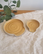 Golden Yellow Speckled Handmade Ceramic Spoon Rest