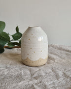 Scalloped White Posy Vase