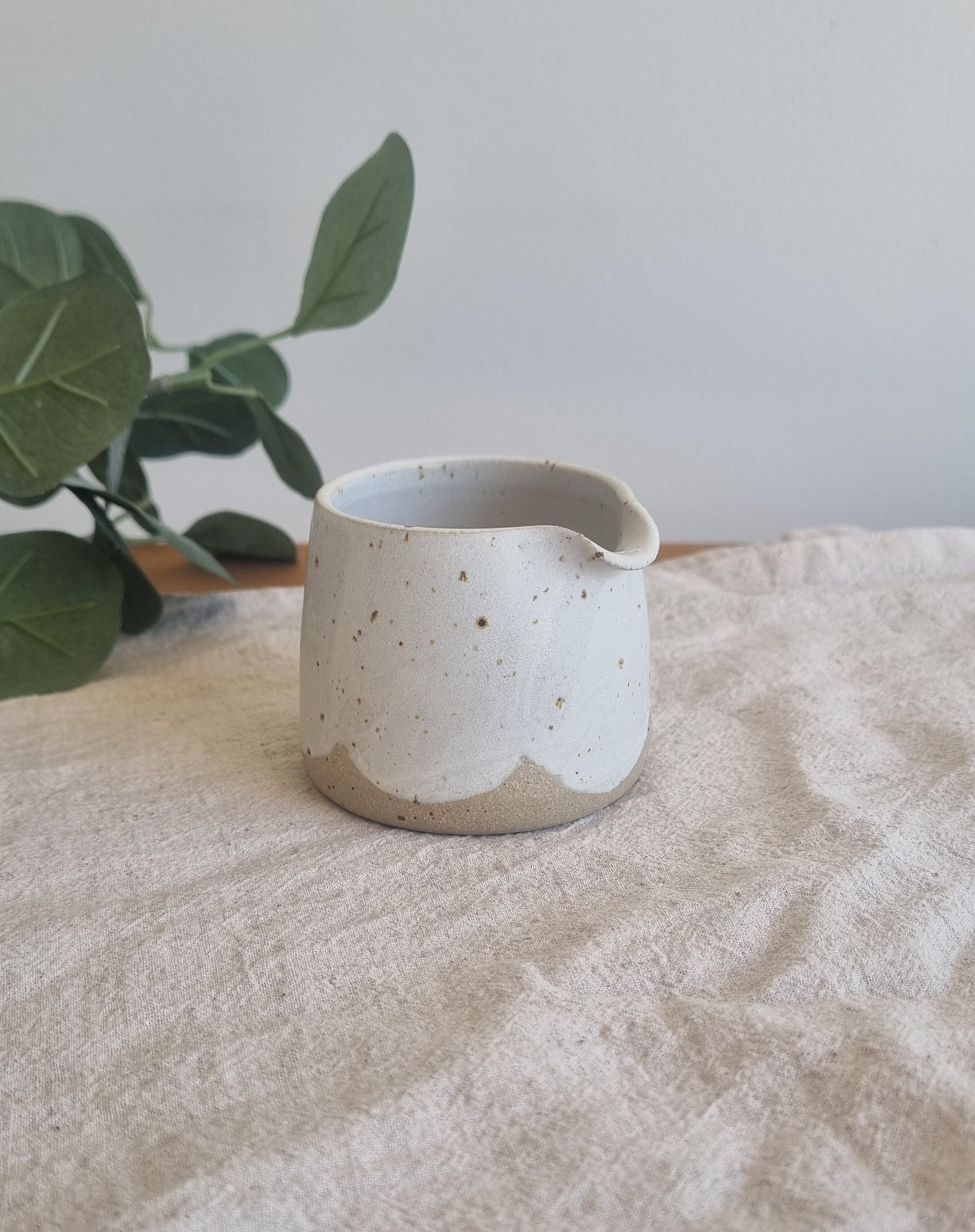 White Speckled Scallop Design Ceramic Milk Jug