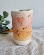 Pink Sunset Ceramic Travel To-Go Mug