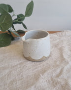 White Speckled Scallop Design Ceramic Milk Jug