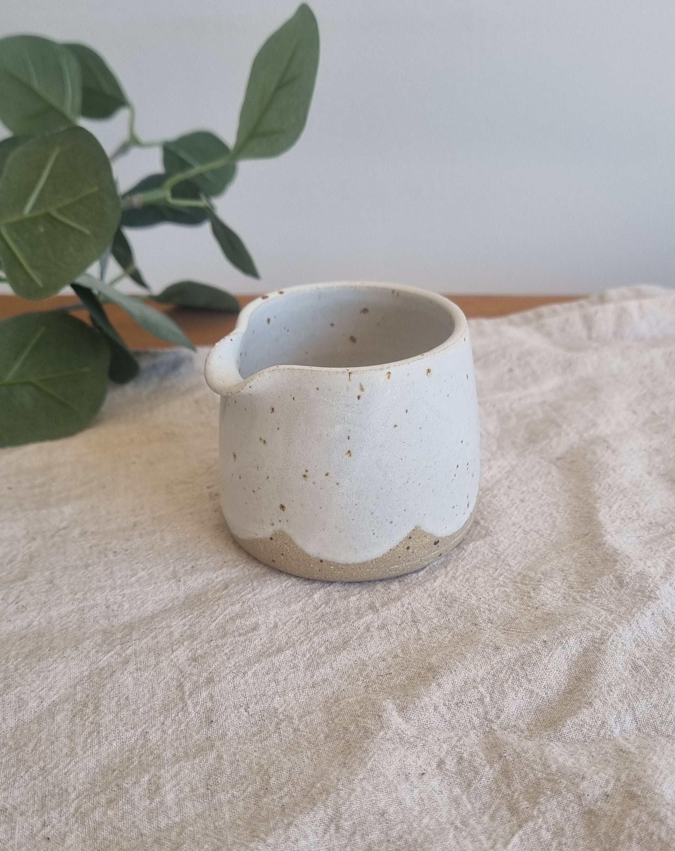 White Speckled Scallop Design Ceramic Milk Jug