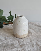 Scalloped White Posy Vase