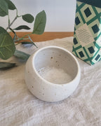 Handmade Ceramic Salt Pig in Speckled White