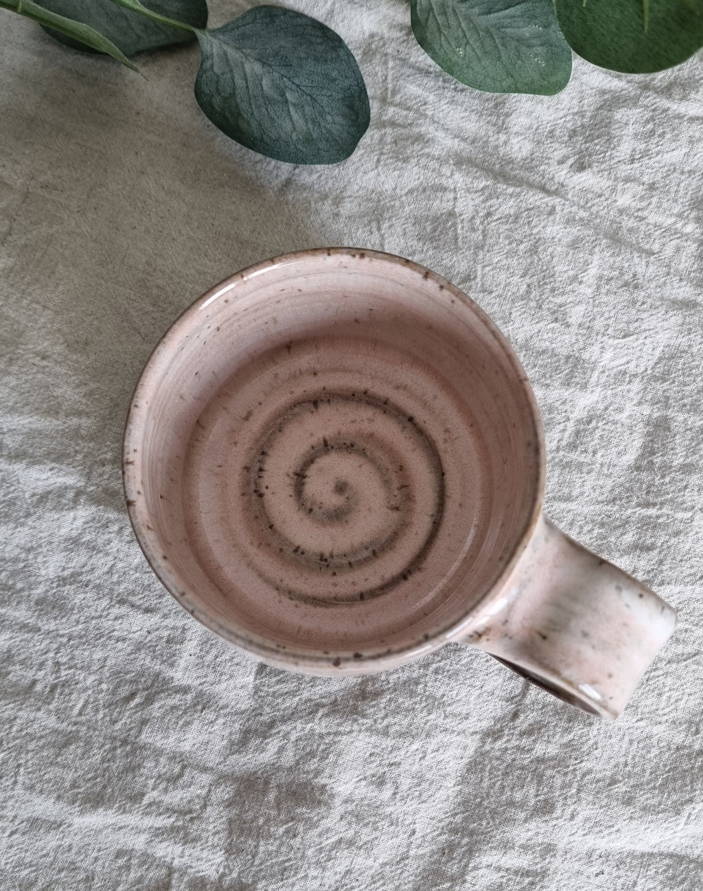 Pink and Brown Speckled Handmade Mug