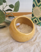 Handmade Ceramic Salt Pig in Speckled Golden Yellow