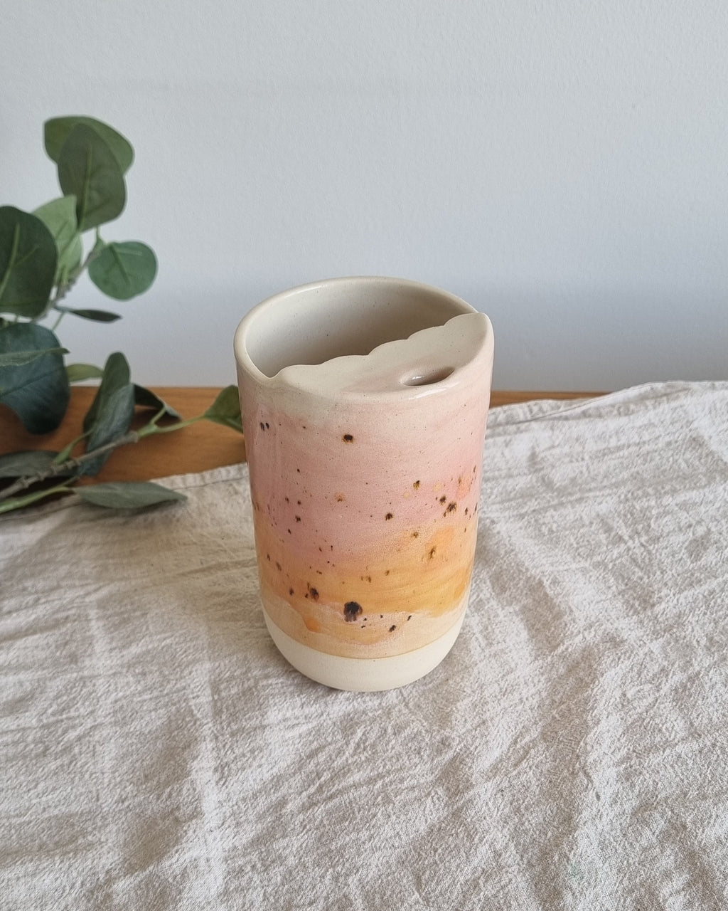 Pink Sunset Ceramic Travel To-Go Mug