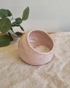Handmade Ceramic Salt Pig in Speckled Pastel Pink