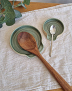 Green Ceramic Handmade Spoon Rest