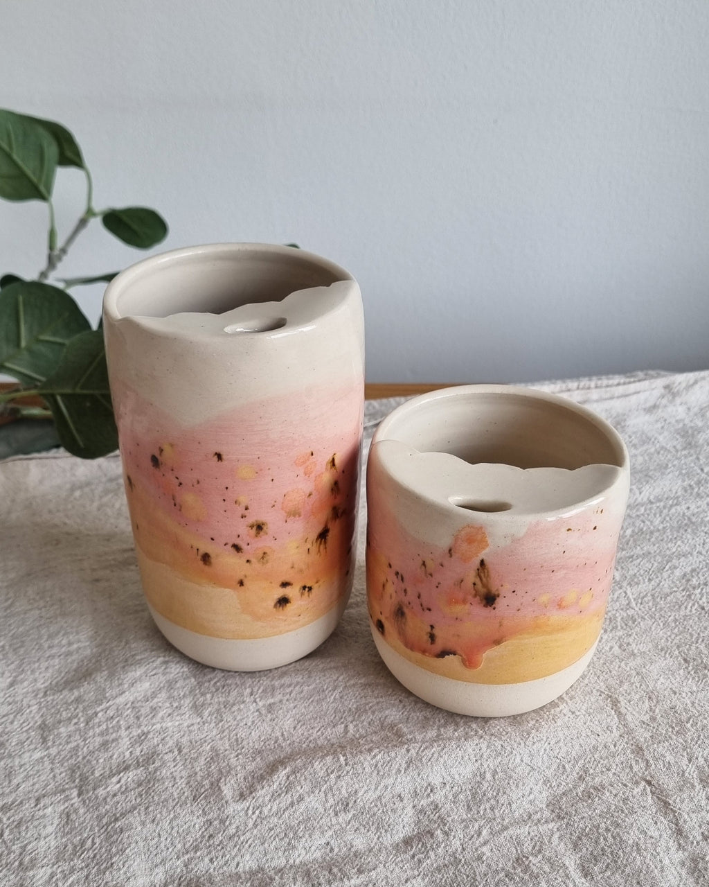 Pink Sunset Ceramic Travel To-Go Mug