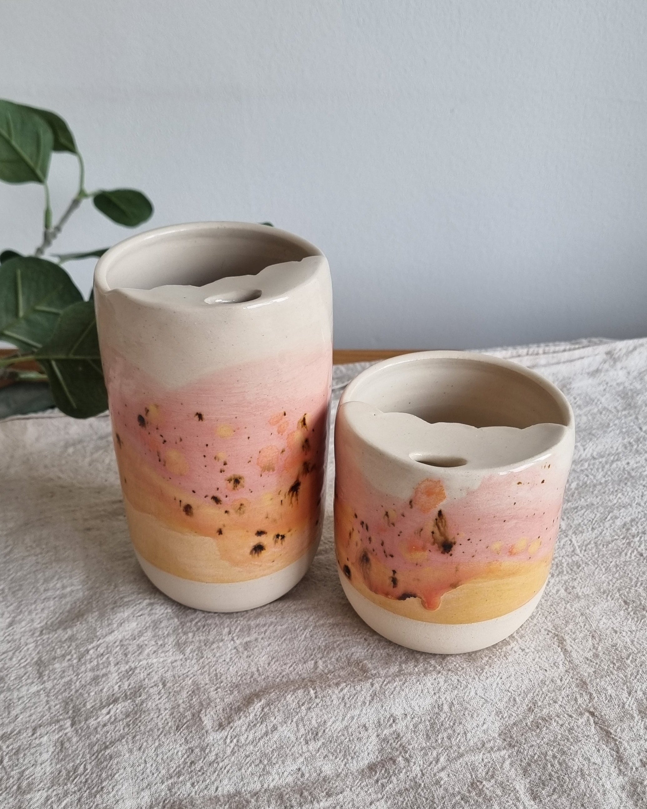 Pink Sunset Ceramic Travel To-Go Mug
