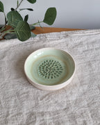 Green and White Ceramic Garlic Grater
