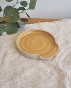 Golden Yellow Speckled Handmade Ceramic Spoon Rest