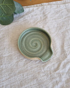Green Ceramic Handmade Spoon Rest