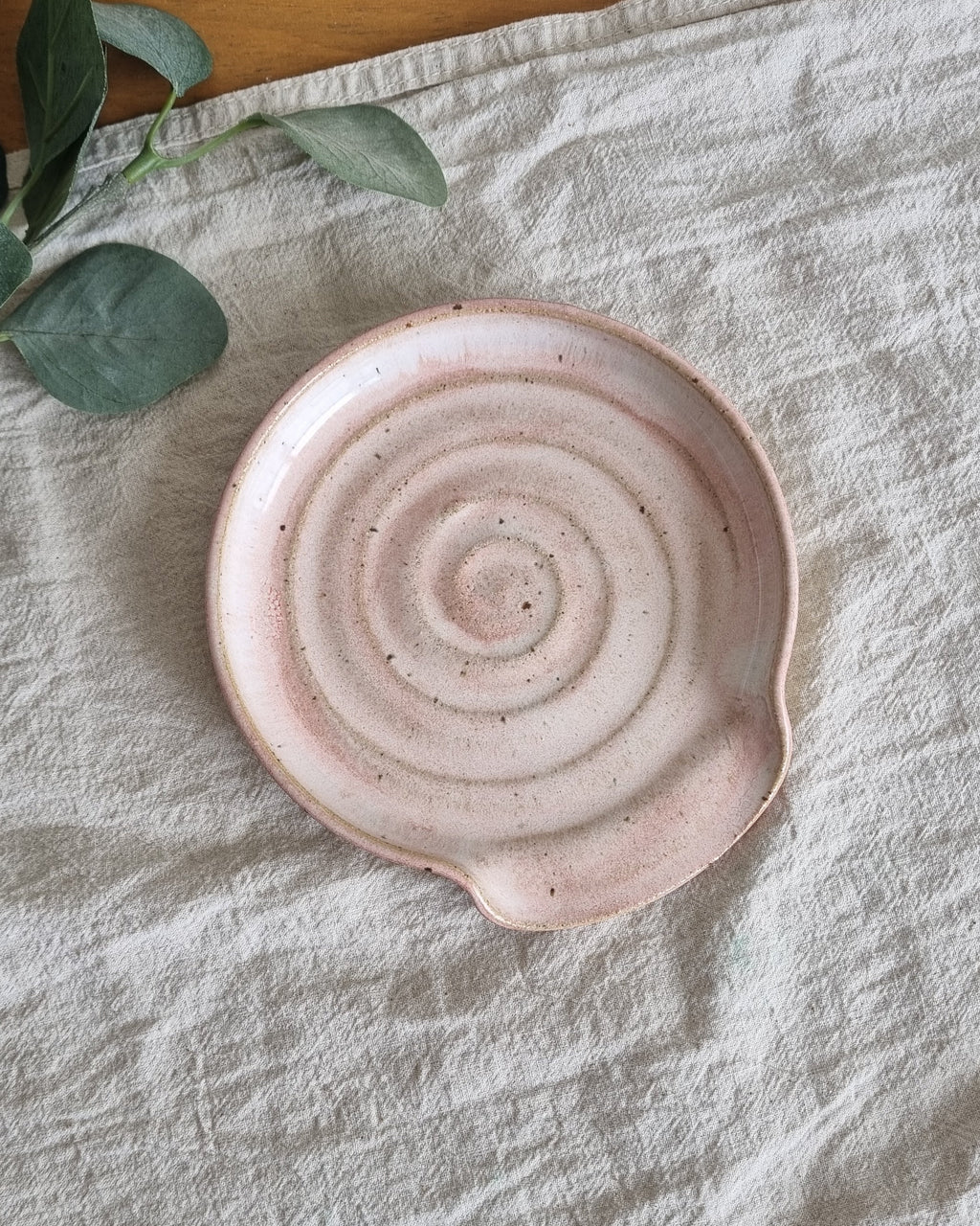 Pastel Pink Handmade Ceramic Spoon Rest
