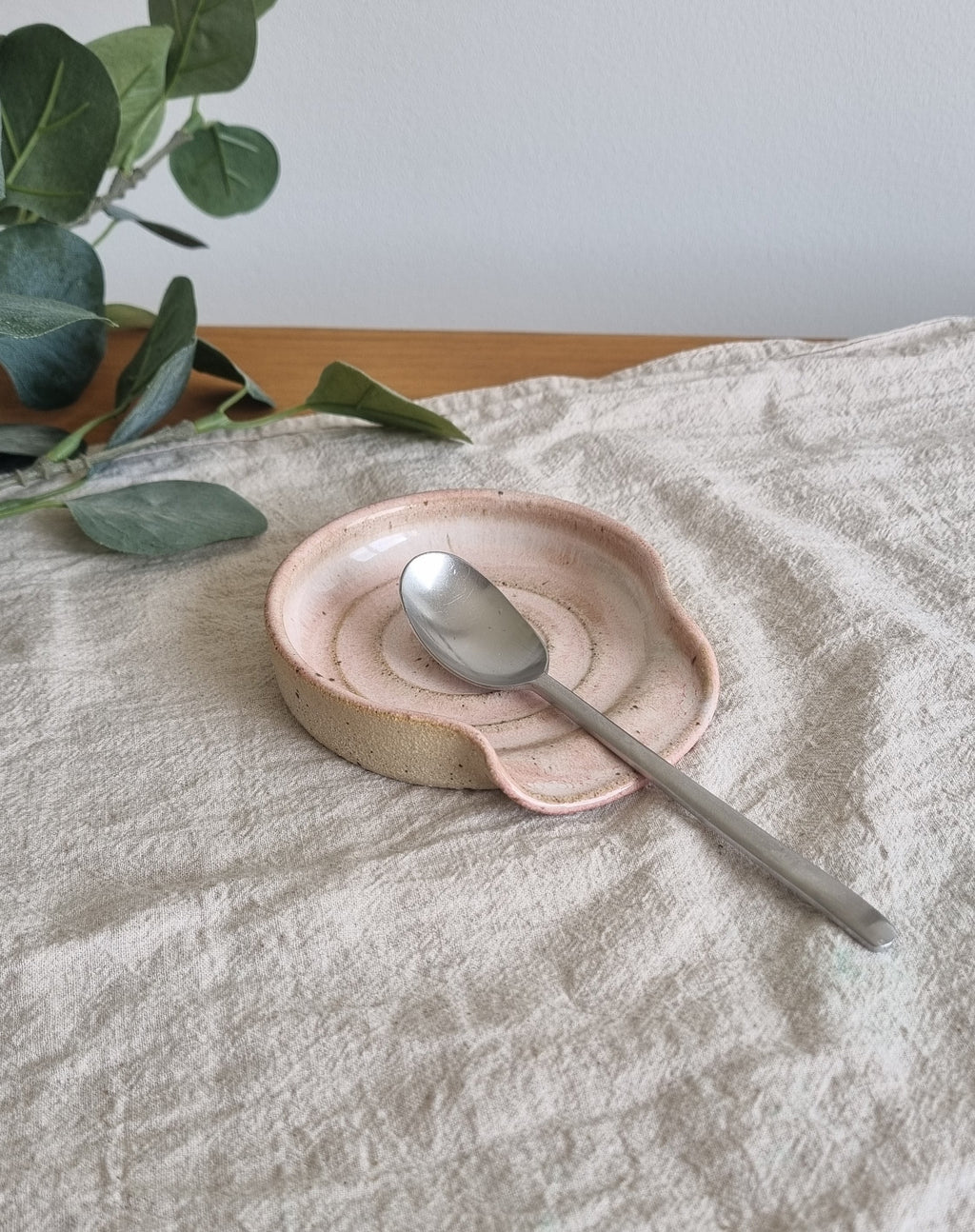 Pastel Pink Handmade Ceramic Spoon Rest