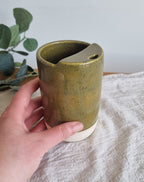 Olive Green Ceramic Travel To-Go Mug