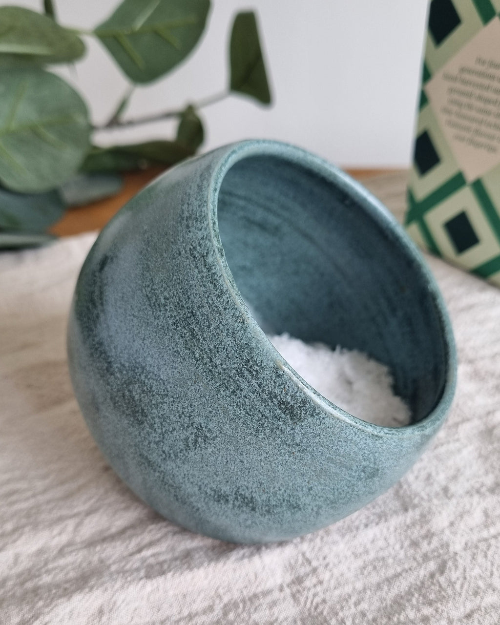 Handmade Ceramic Salt Pig in Satin Blue