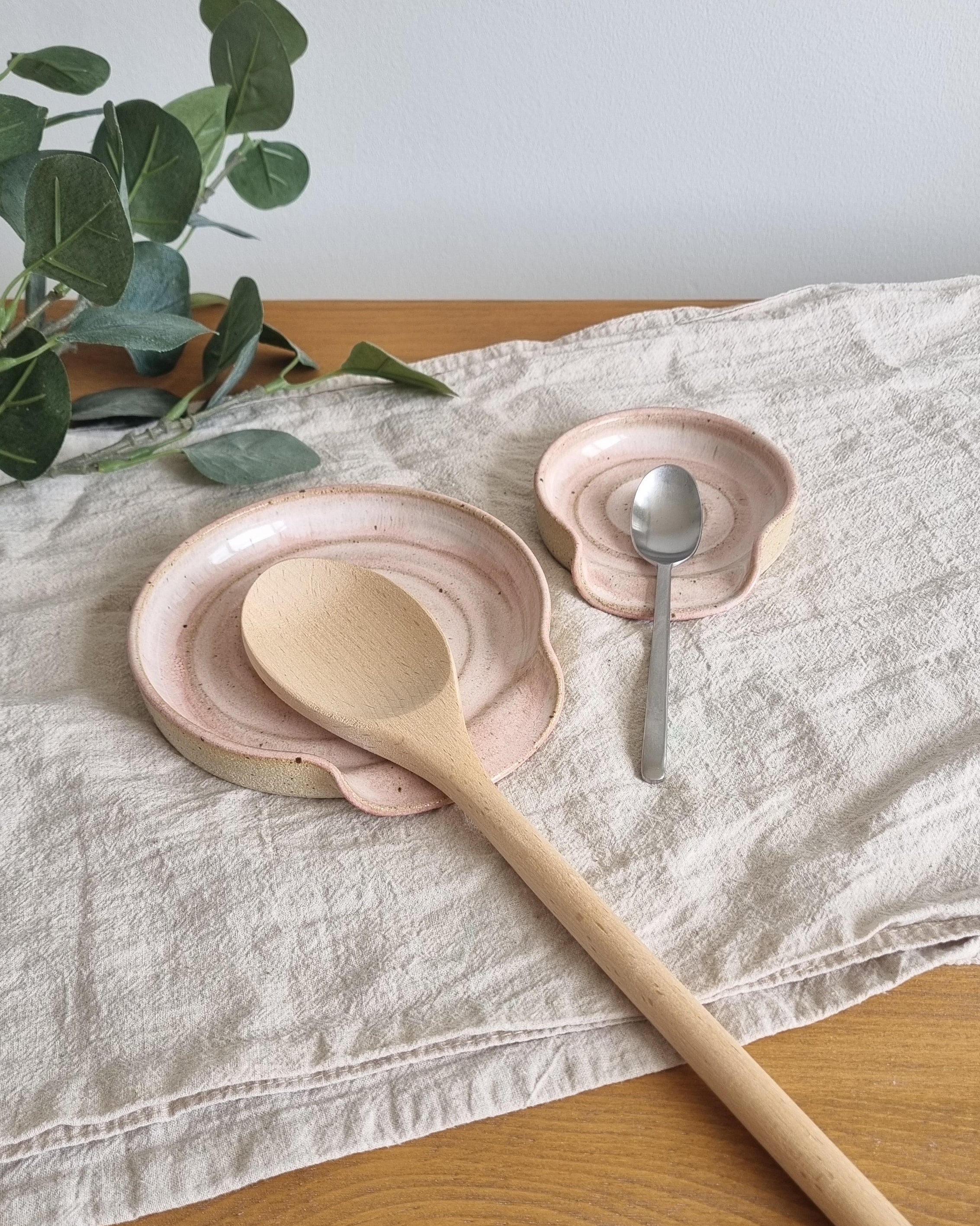 Pastel Pink Handmade Ceramic Spoon Rest