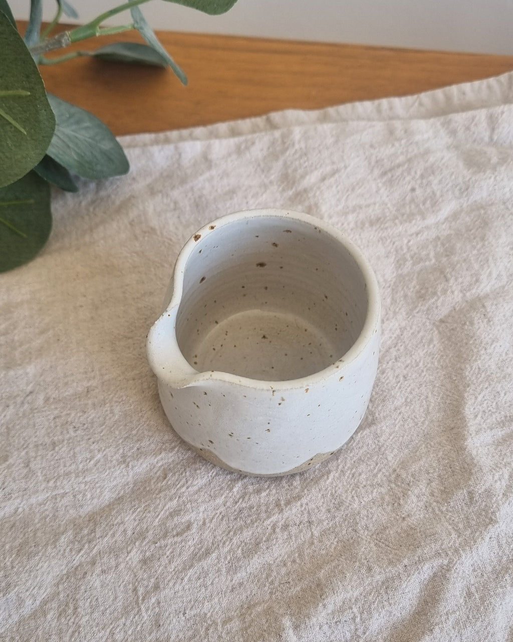 White Speckled Scallop Design Ceramic Milk Jug