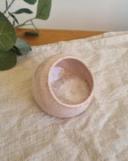 Handmade Ceramic Salt Pig in Speckled Pastel Pink