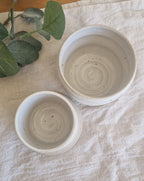 Ceramic French Butter Dish in White Speckle