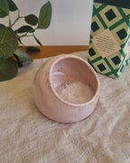 Handmade Ceramic Salt Pig in Speckled Pastel Pink